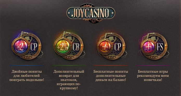Онлайн-казино Джой бонусы за регистрацию
